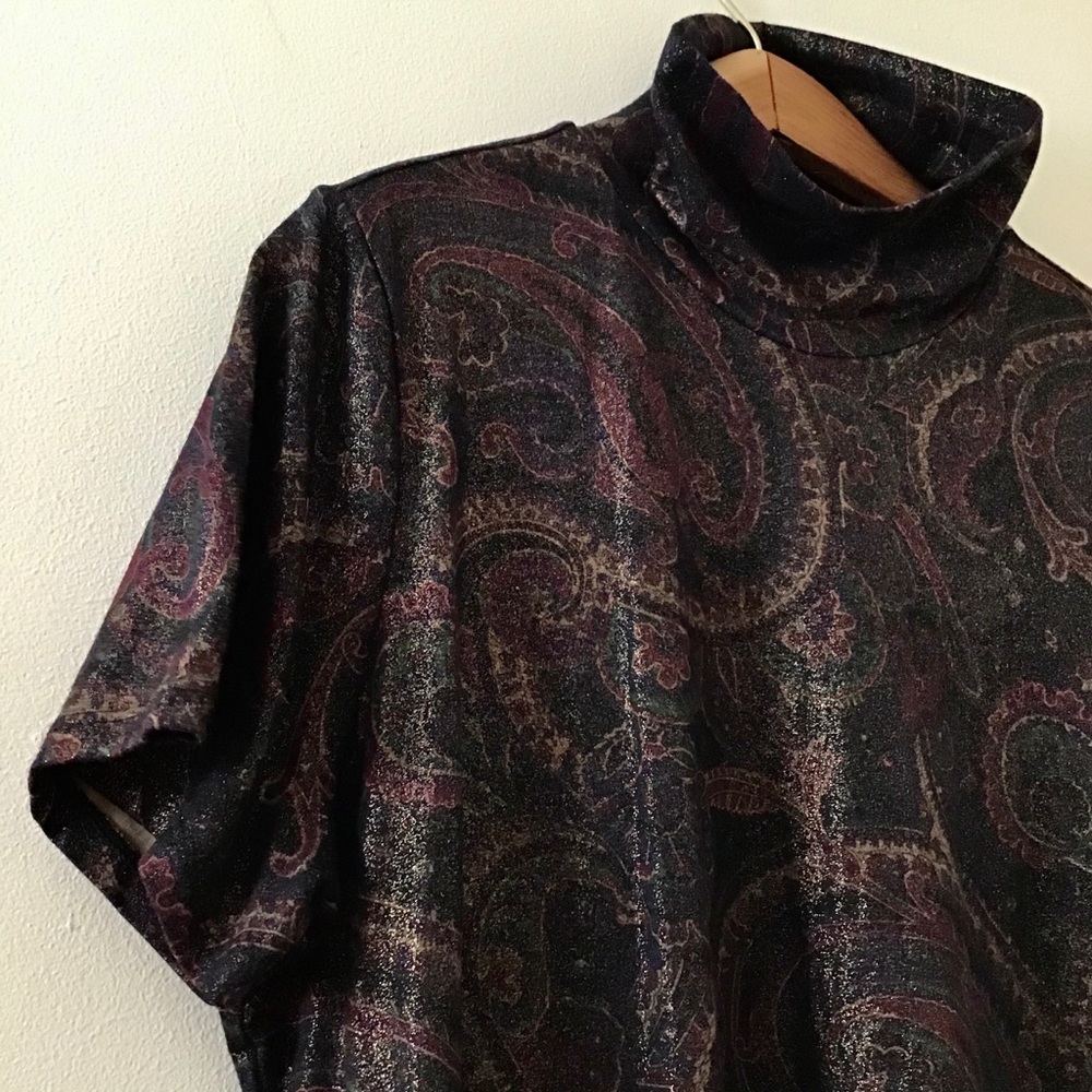 Ralph Lauren Glitter Short Sleeve Turtleneck